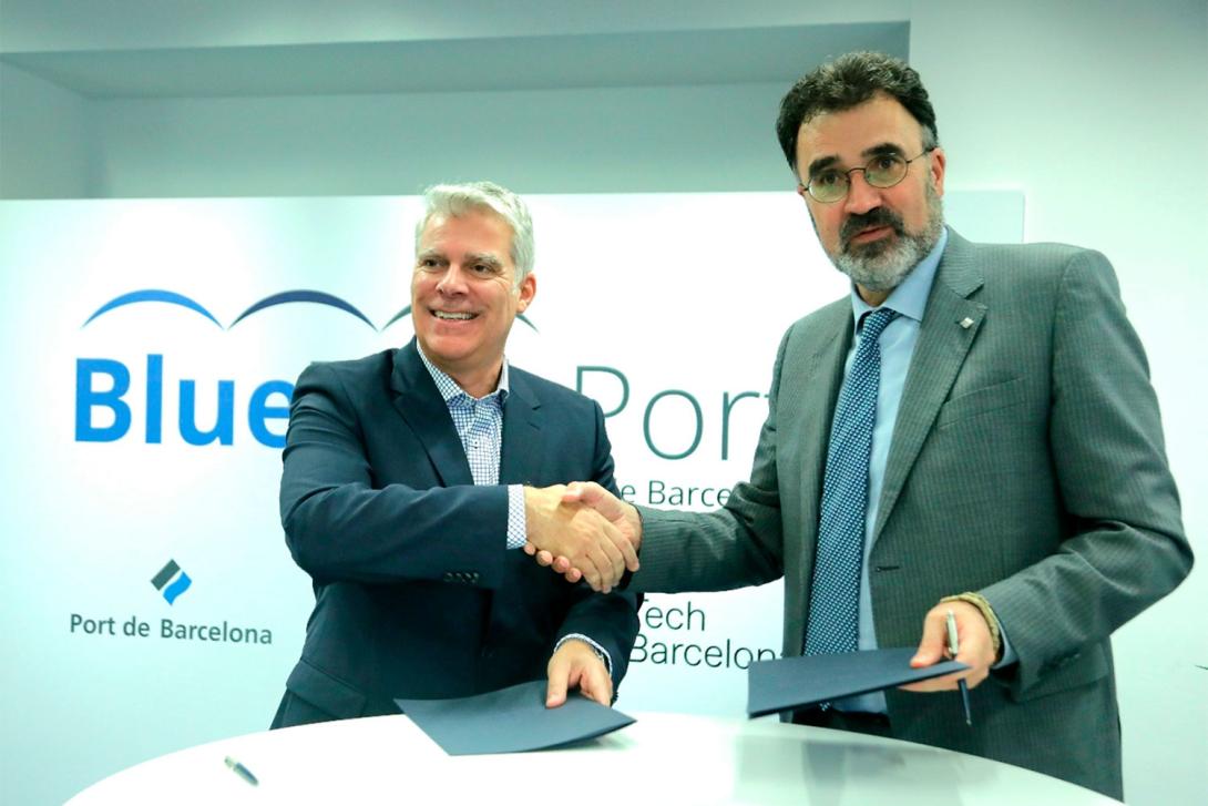Martin Beaulieu, director executiu de La Zone Bleue, i Lluís Salvadó, president del Port de Barcelona.