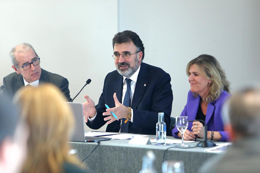José Alberto Carbonell, director general del Port de Barcelona; Lluís Salvadó, president, i Miriam Alaminos, subdirectora general i responsable d’Econòmic-Financer.