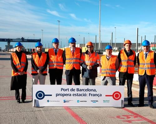 The opening ceremony of the new direct rail service to France was held this morning at the Port of Barcelona.