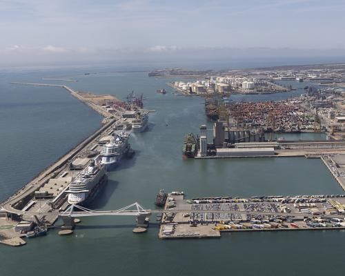 General view of the Port of Barcelona.