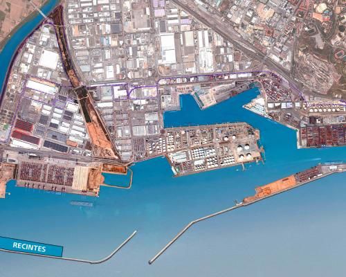 Construction area of the rip-rap sea embankment.