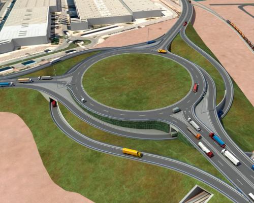 Digital recreation of the new road junction.