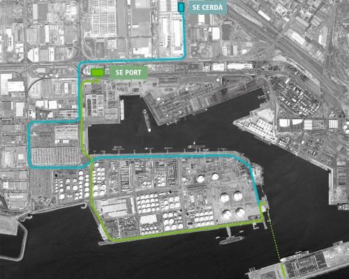 Sistema de líneas de suministro de electricidad en media tensión para dar servicio al muelle Adossat.