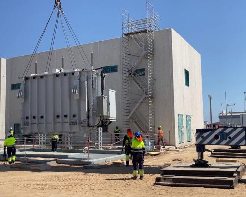 Arribada del transformador 80 MVA a la Subestació Port.
