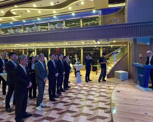 El president del Port de Barcelona, José Alberto Carbonell, durant la seva intervenció a la Sister Ports Night.