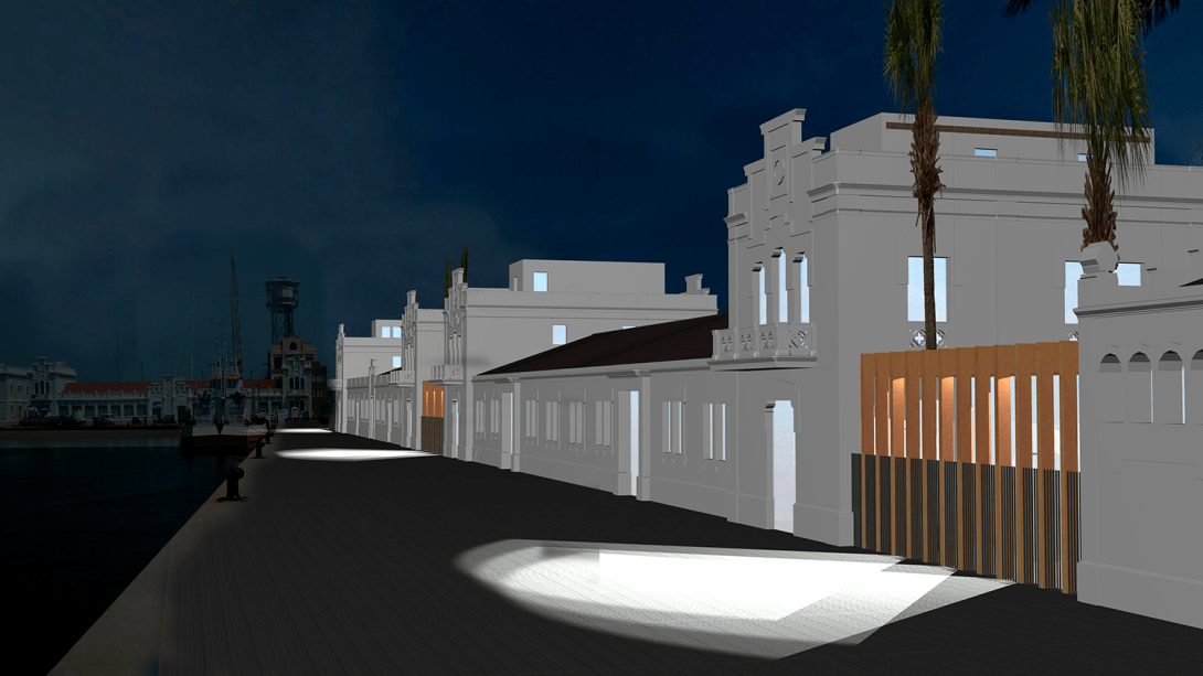 Imagen del proyecto. Fachadas de los edificios una vez rehabilitados.