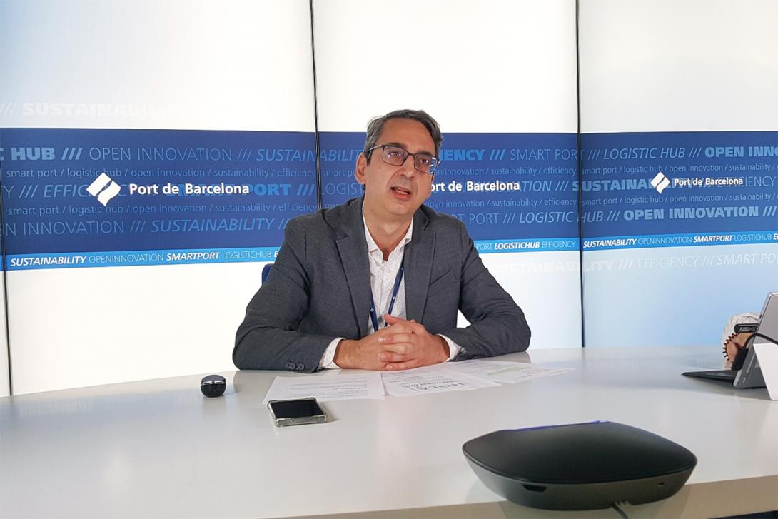 El jefe de Innovación del Port de Barcelona, Carles Rua, durante su intervención.