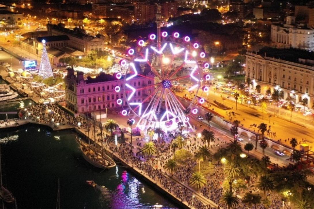 Imatge aèria de la Fira de Nadal al Port.