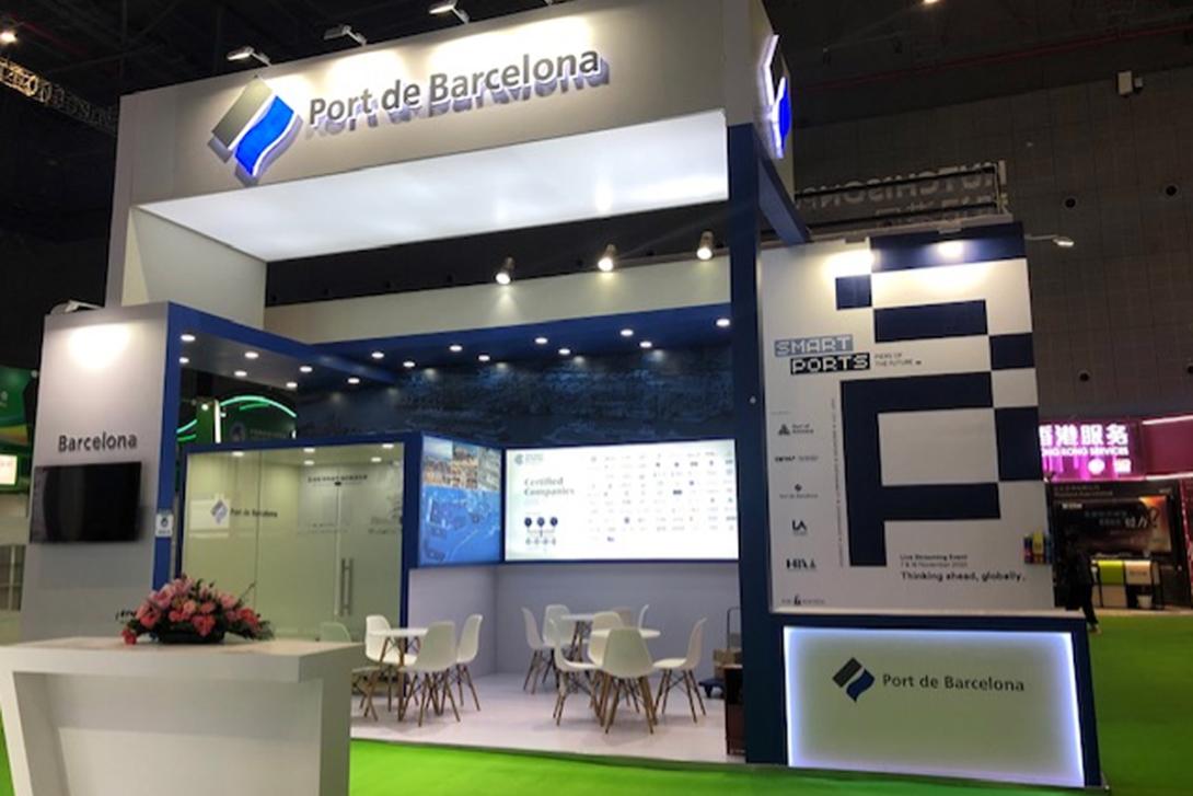 El stand del Port de Barcelona en la CIIE.