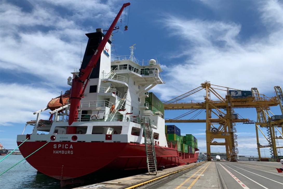 Primera escala de la línia marítima Med Turkey Express a la terminal d’APM Terminals Barcelona al Port de Barcelona.