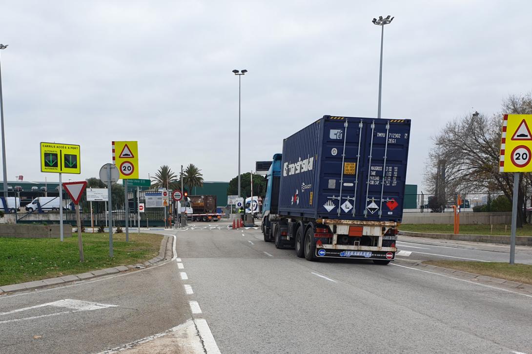 Imagen del acceso puerta 29 del Port de Barcelona.