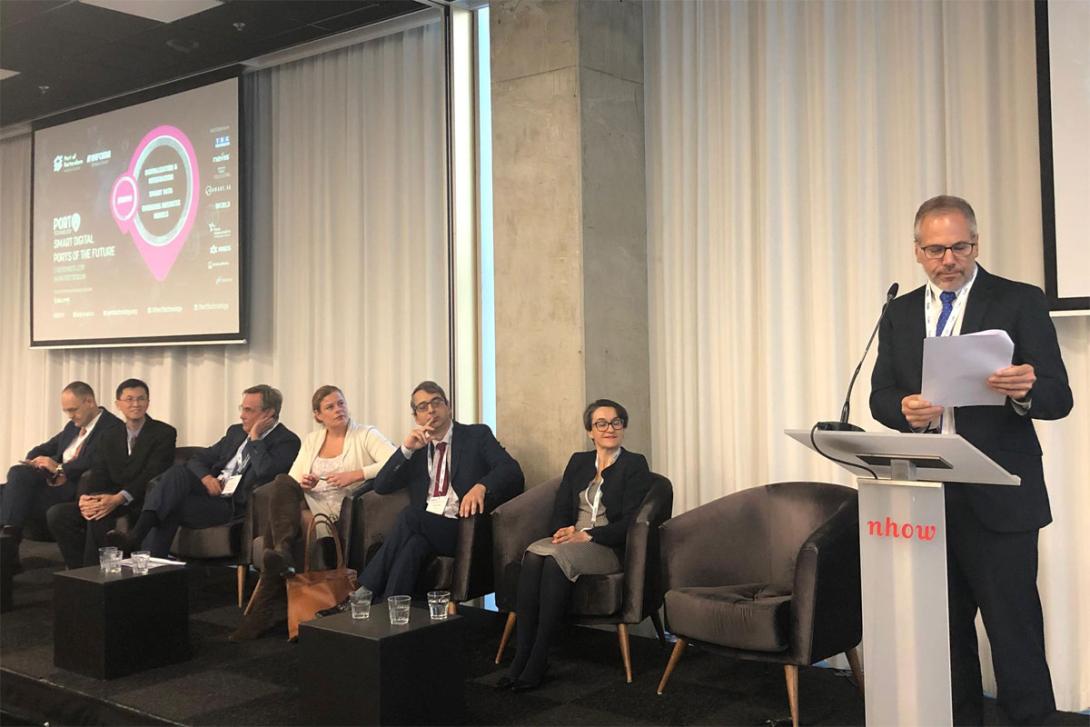 Imagen de la conferencia “Smart Digital Ports of the Future”, celebrada en Rotterdam.