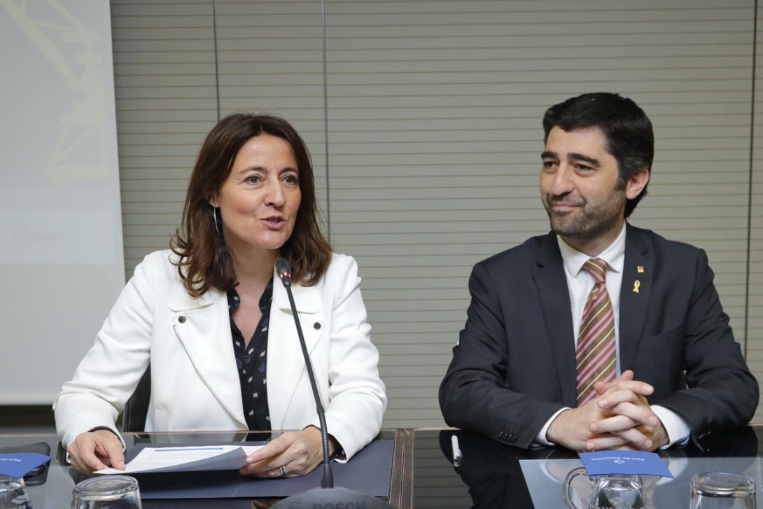 Mercè Conesa, presidenta del Port de Barcelona, i Jordi Puigneró, conseller de Polítiques Digitals i Administració Pública.