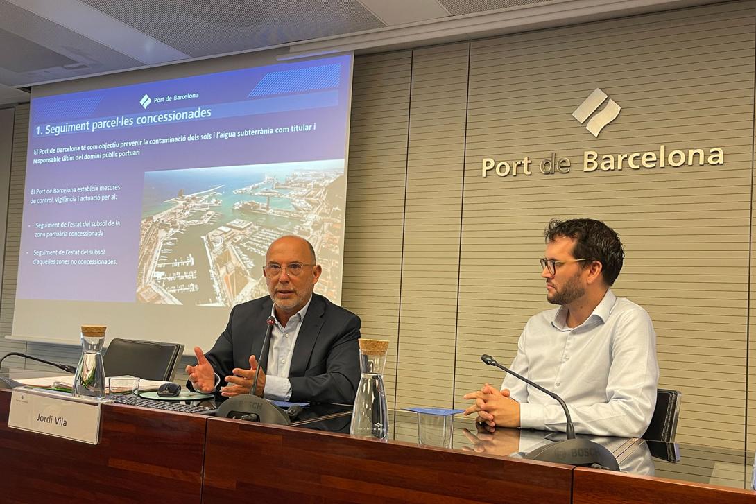 Jornada sobre suelos contaminados celebrada esta mañana en el Port de Barcelona.
