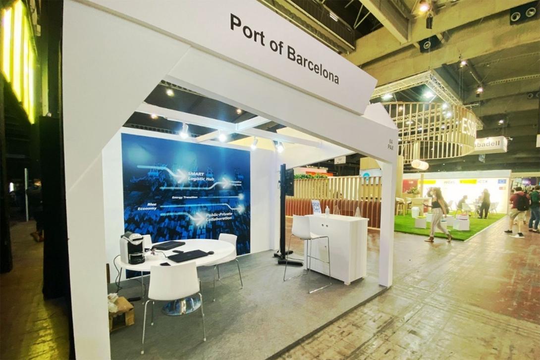 Imatge de l’estand de Port de Barcelona en l’edició de fa dos anys al 4YFN.
