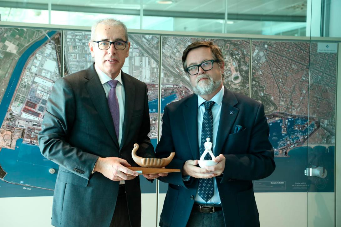 José Alberto Carbonell, presidente del Port de Barcelona, y Santiago Castellà, presidente del Port de Tarragona.