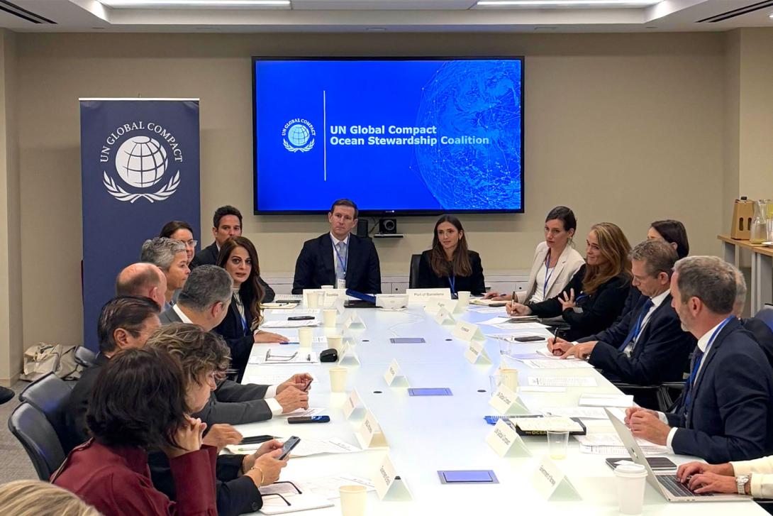 Ingrid Boqué, directora de Relacions Institucionals del Port de Barcelona, durant la reunió d’alt nivell Ocean of the Future celebrada ahir a Nova York.