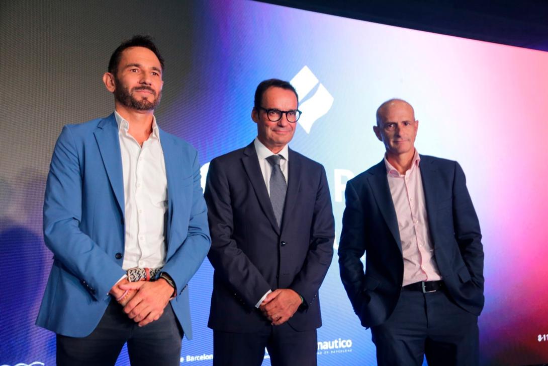 Josep Antoni Llopart, director del Salón Náutico Internacional de Barcelona; Àlex Garcia, director general del Port de Barcelona, y David Pino, director del Port Vell. 