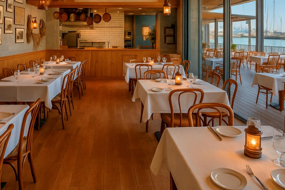 Render del futuro restaurante de la Lonja de Pescadores.