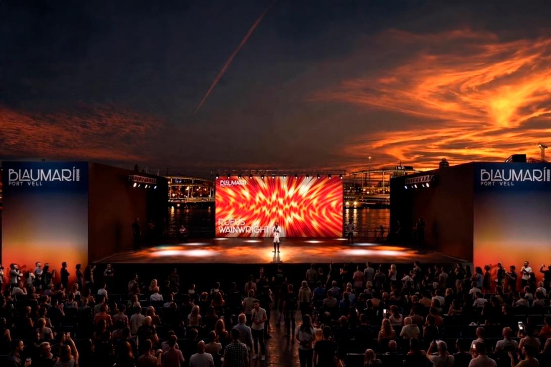 Recreació digital de l'escenari del festival al moll Barcelona Nord.